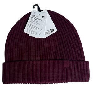 Lululemon Close Fit Wool-Blend Ribbed Knit Beanie, Deep Lux, NWT, OS